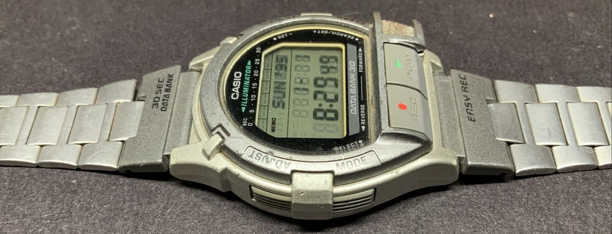 Vintage 1998 Casio Db-v300 Digital Rec Data Bank 30 Watch