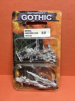 Battlefleet Gothic Imperial Firestorm Class Frigates x3 OOP Sealed GW Metal