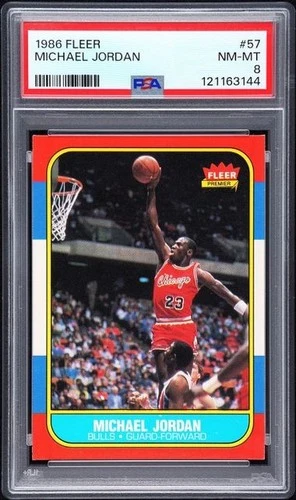 1986 FLEER #57 MICHAEL JORDAN ROOKIE RC PSA 8 \*JAYSACE\*