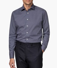 Eton Slim Fit Dot Dress Shirt 15 R, BLUE