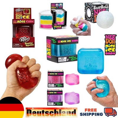 Nee Doh Nice Cube Ice Glitter & Glow Stress Fidget Toy Solid Squish Sensory Cube
