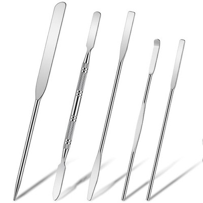 5 Pcs Metal Spatula Set, Stainless Steel Lab Spatula, Double-Ended Micro Spatula
