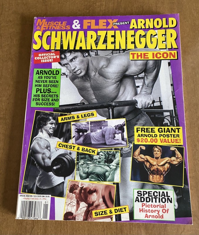 ARNOLD SCHWARZENEGGER W/ POSTER - MUSCLE & FITNESS + FLEX SPECIAL ISSUE NO. 1 LN