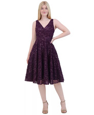 Eliza J Women's Sequin Soutache Sleeveless A-Line Dress Size 8 