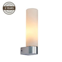 Domoletti Wandleuchte 15527-1 E14 40W IP44 Klassisch Chrom Weiß Glas Metall