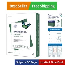 Printer Paper, Laser Print 32 lb, 8.5 x 11-98 Bright, Made in The , R - 1 Re...