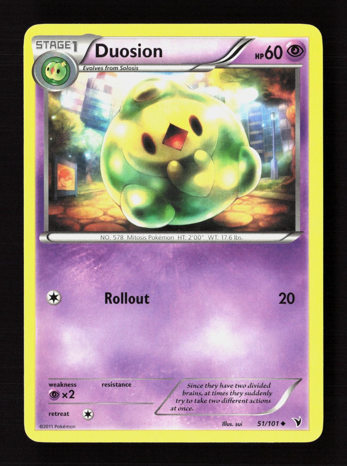 Duosion 51/101 Uncommon Noble Victories Pokemon Near Mint