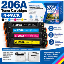 206A Toner 4-Pack for HP Color Pro M255dw M282nw M283fdw W2110A W2111A W2112A W2