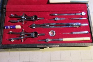 Sans & Streiffe Vintage Drafting / Drawing Set With Case Made In Japan