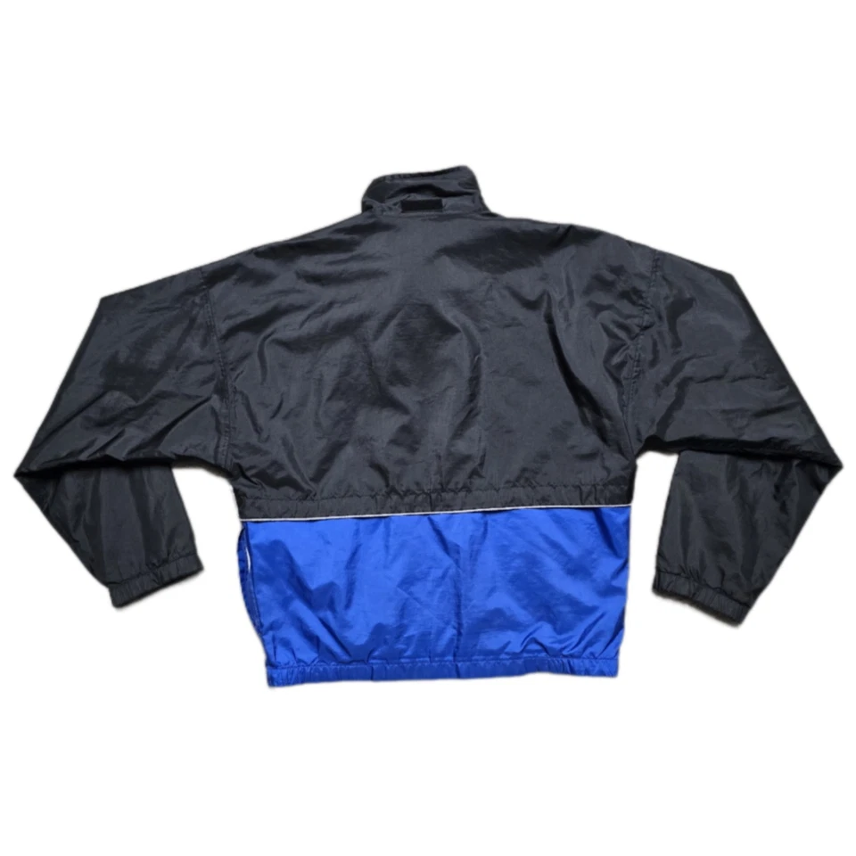 Vintage Asics Lined Windbreaker 90’s Black Blue Trim Mens Large - Image 3 of 4