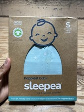 Happiest Baby Sleepea SMALL 0-2 Months Organic Cotton Swaddle Teal Stars