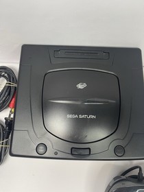 Sega Saturn Model 1 Video Game Console Black MK-80000A With Controller / Cables