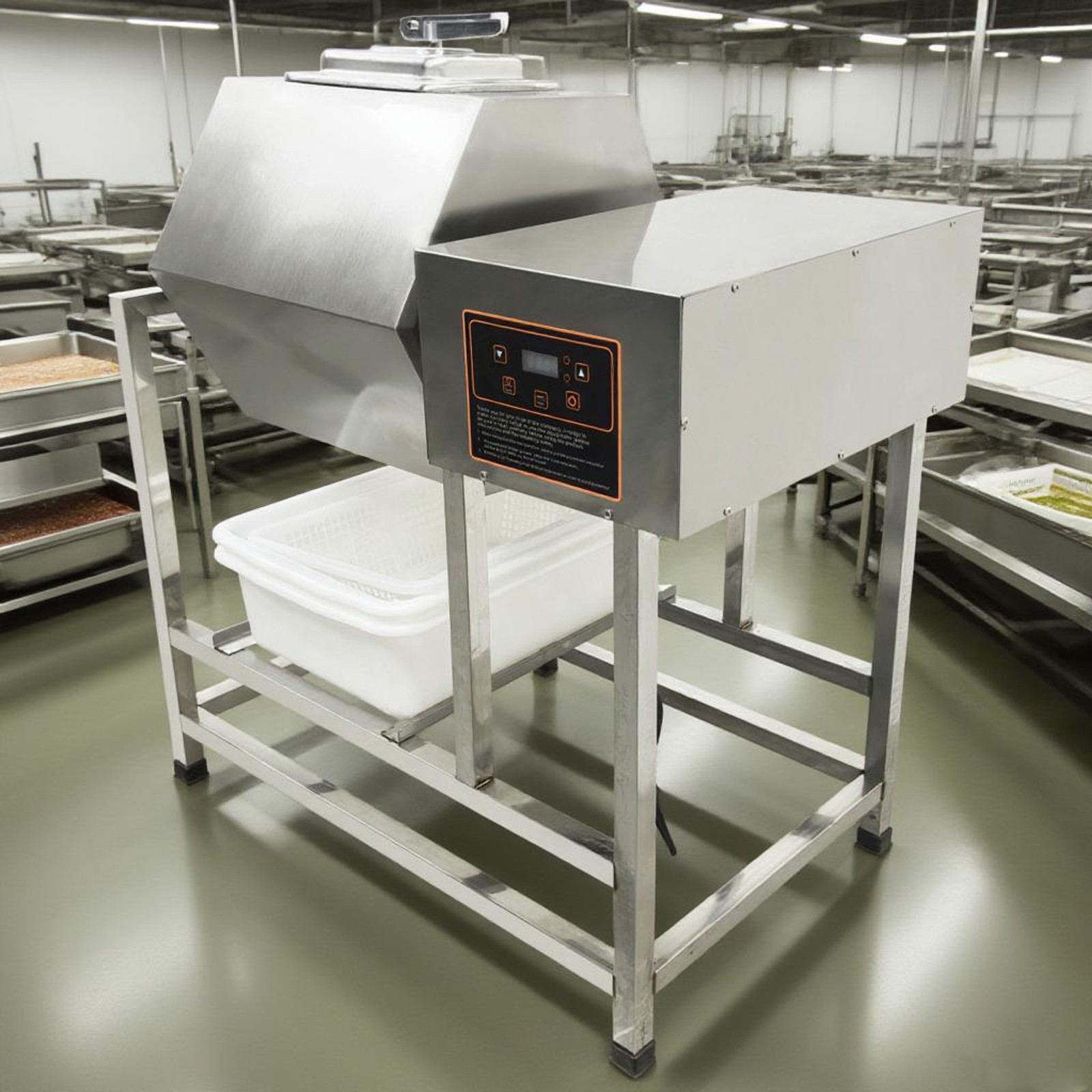 110V Fully Automatic Meat Tumbler Marinator Hexagonal Capacity 104 lbs