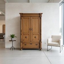 28250 Schrank Kleiderschrank Gründerzeit 1880 massiv Eiche Antik