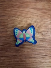 Schmetterling blau rosa Holz Magnet Nadel Minder Kreuzstich 3cm hoch