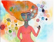 IMPRESSIONISM WHIMSICAL 16X20 Have A Heart Woman Fine Art Home Interior Design