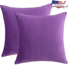 Velvet Pillow Covers Home Decor Soft Cushion Cases Modern Style 2 Pack New