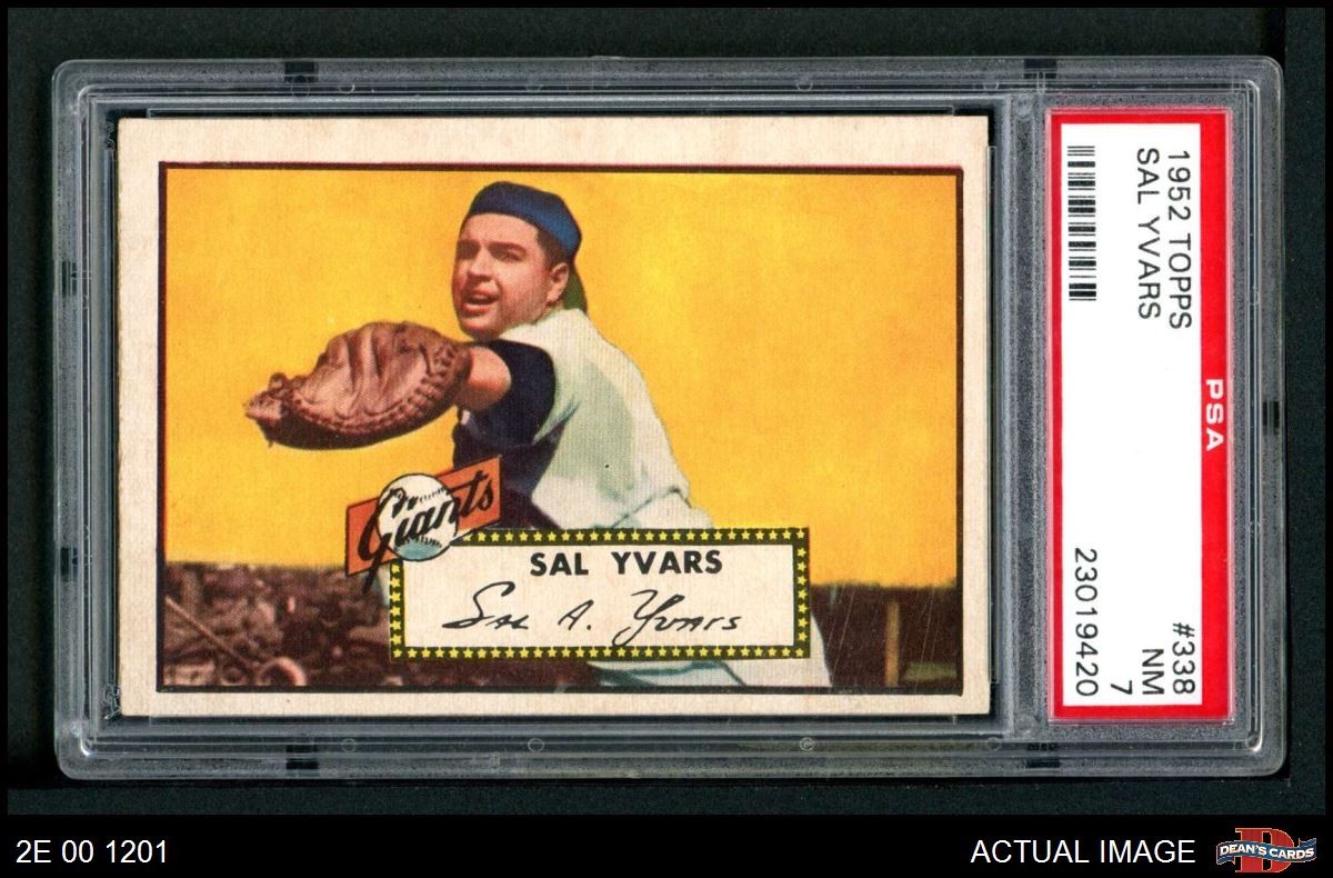 1952 Topps #338 Sal Yvars Giants PSA 7 - NM