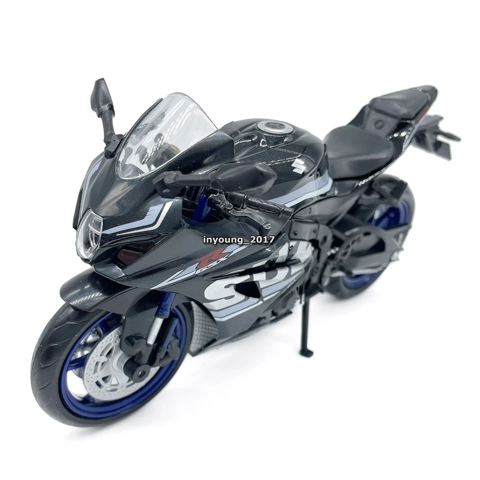1:12 Suzuki GSX-R1000R Modelo de motocicleta Diecast Vehículo de juguete para niños Niños Negro Foto 3 de 4