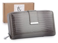 Jennifer Jones Damen GeldböRse Rfid Echtleder Groß ReißVerschluss Croco Lack