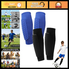 Shin Guards for Kids & Adults - 2 Pairs Lightweight Soccer Shin Pads with Honeyc