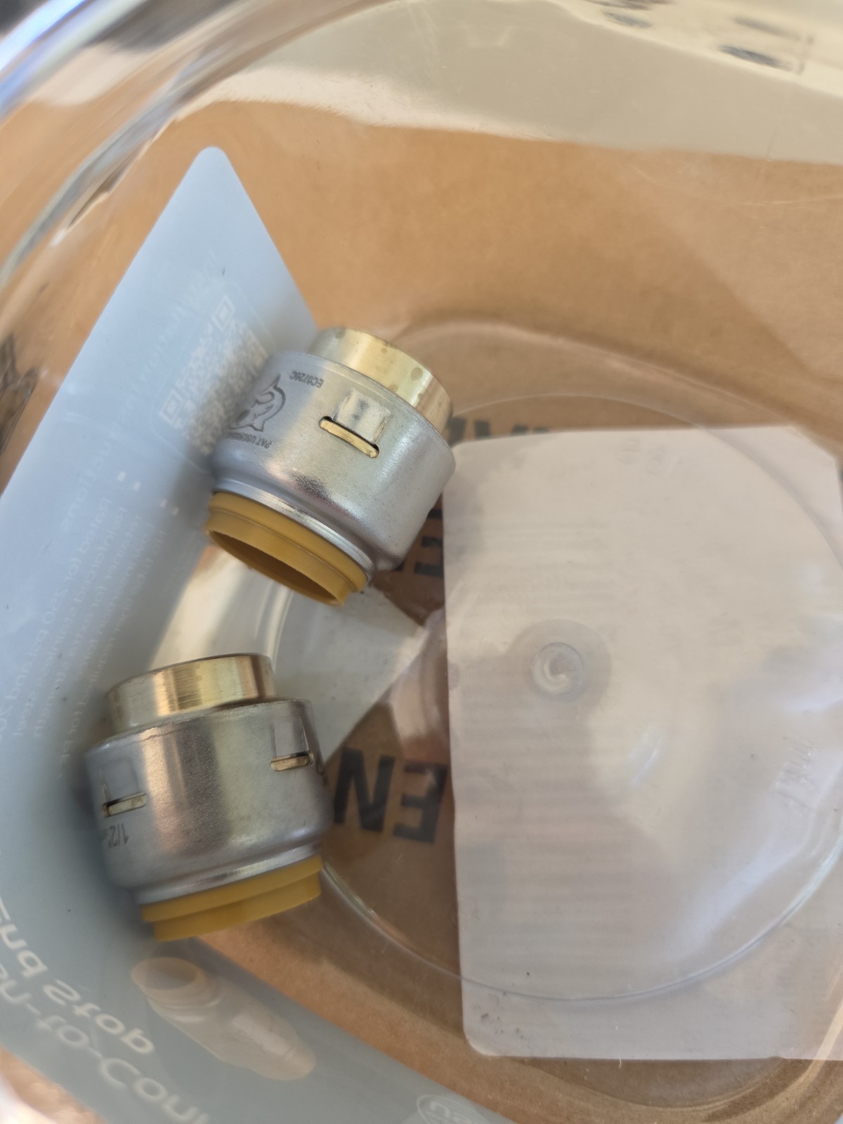 2 NEW SharkBite 1/2 in. Push-to-Connect Brass - End Stop Fitting - UR514J8