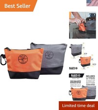 Tough Klein Tools Utility Bag Set - Stand-Up Zipper, Water Resistant, 2 Colors