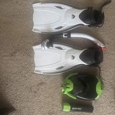 Ozark Trail Adult Dominator Pro Snorkel Set White Sm With Carry Bag Dolfino Mask