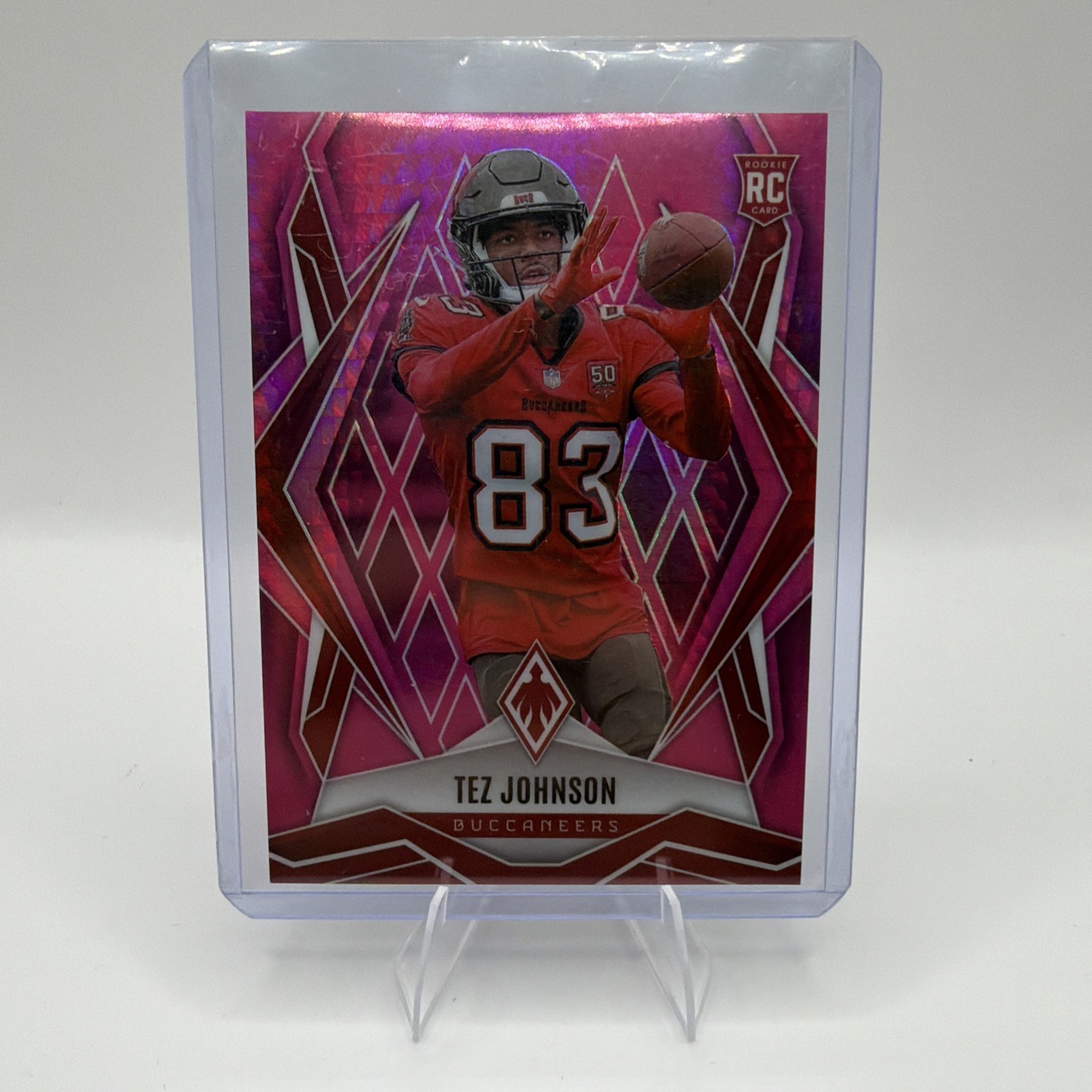 2025 Panini Phoenix - Rookies Tez Johnson #166 Pink Winter /299 (RC)