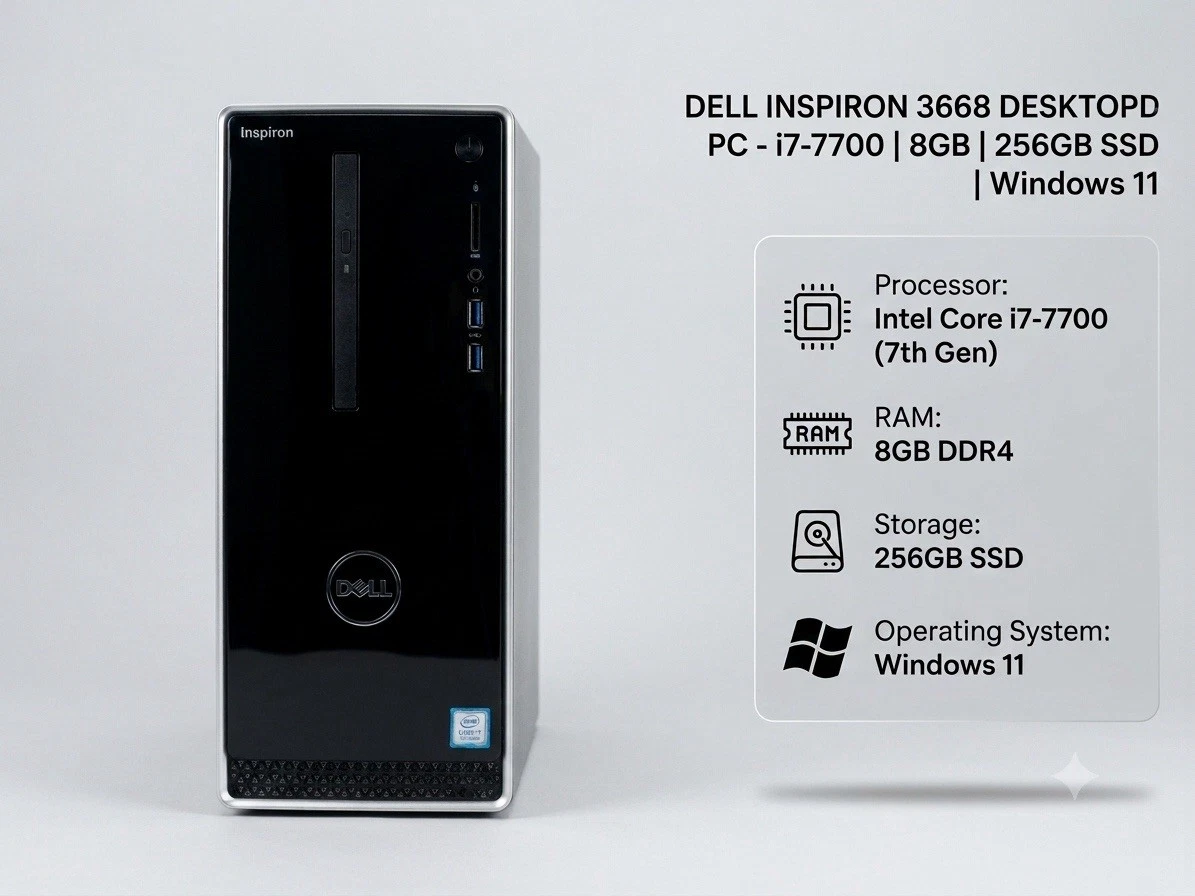 Windowsデスクトップ DELL Inspiron 3668 i7-7700/8G/SSD256G Dell Inspiron Windows 7 8 GB RAM PC Desktops & All-In-One