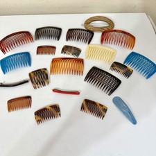 Lot 20 Goody Side Hair Combs Faux Tortoise Brown Mini USA Barrette Hair Tooth