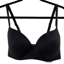 Tommy John Second Skin Lightly Lined Demi Bra Womens 34DD Black Wireless New