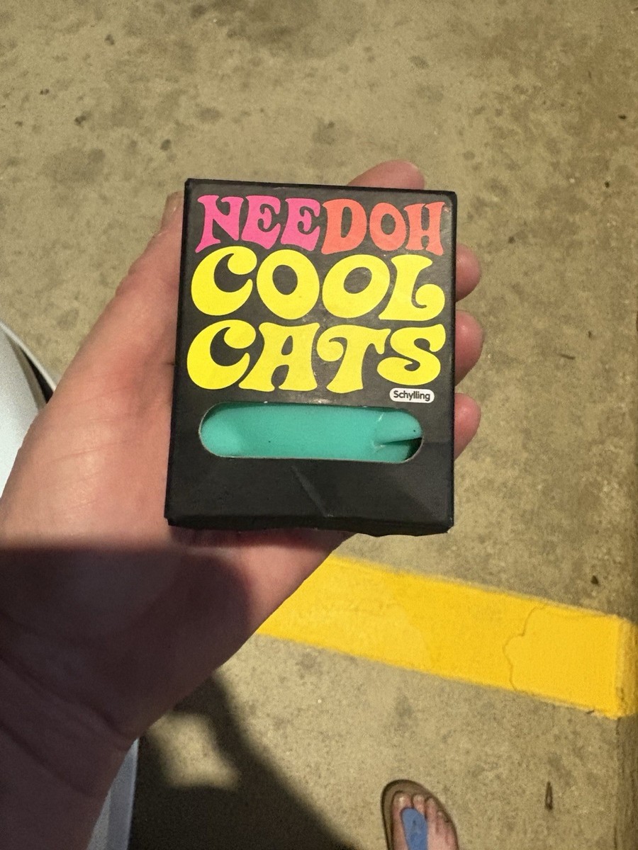 Schylling Nee Doh Cool Cats Squeeze Ball Turquoise Tear-Resistant