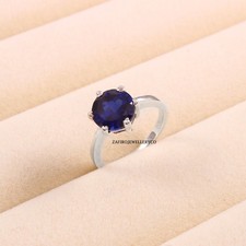 Sapphire Ring, Wedding Ring, Cluster Ring, Lab Created Sapphire