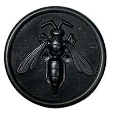 Antique Goodyear&rsquo;s Pat 1851 Black Rubber Picture Button Wasp
