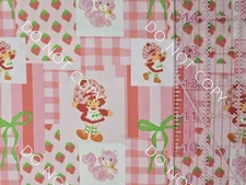 Custom 100% Cotton Woven Berry Girl 80s Cartoon Patchwork by the 1/4 Yard 9x56