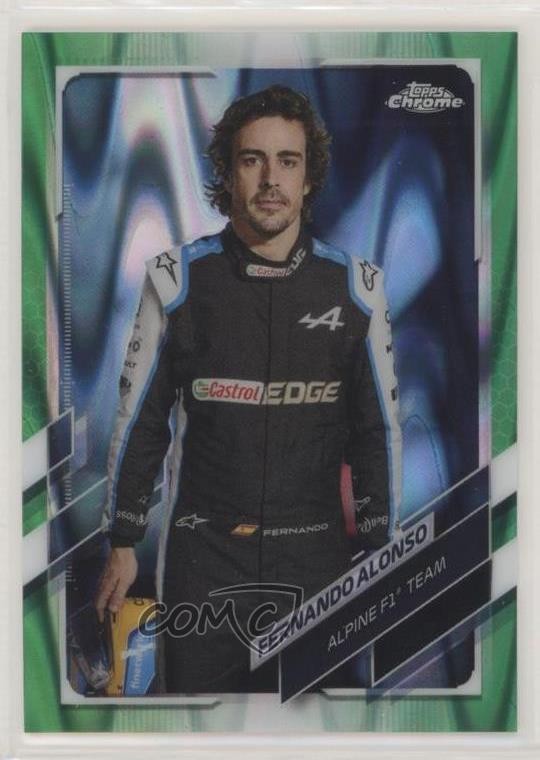 2021 Chrome Formula 1 F1 Racers Green RayWave Refractor 7/99 Fernando Alonso 5h0