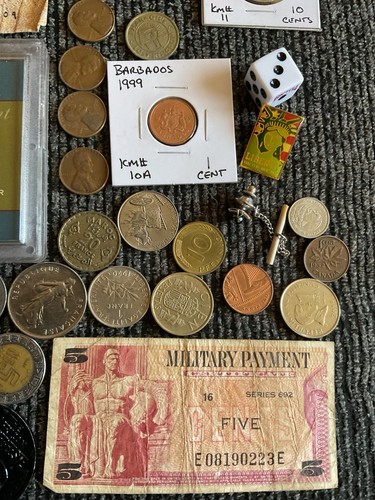 Collectible Junk Drawer Coin Lot NEW ORLEANS MINT SILVER BARBER DIME,1918 King G - Picture 7 of 17