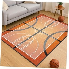 Basketball Rug for Bedroom,3'x5' Non-Slip Sports Rugs, Basketball Court Rug