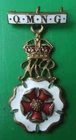 WW1 Queen Marys Needlework Guild Enamel Badge - Q.M.N.G.