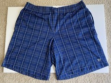Rare Warrior Hockey Brand Blue Plaid Training Shorts Size Large