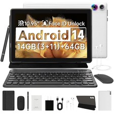 Tablet 11 pulgadas Android 14 64 GB 1 TB TF Ampliable 1280x800 6800mAh WLAN 6 LCD