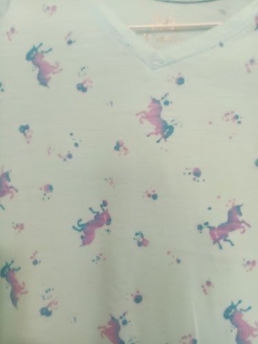 JUSTICE GIRLS SHORT SET UNICORN'S SHORT SLEEVES POCKETS SIZE 12 - Picture 2 of 6