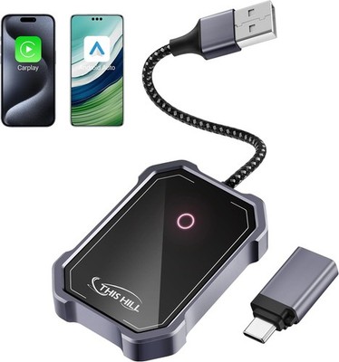 2-in-1 Wireless CarPlay & Android Auto Adapter for 2017+ Cars & iOS 10 & Android
