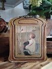 Gorgeous Antique Vintage Art Deco Gesso Picture Art Spring Song Gilt 14x11 Gold — photo 1