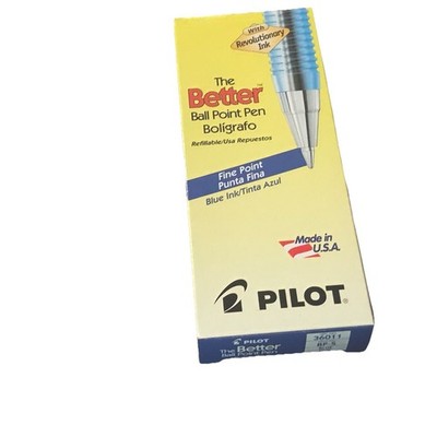 Pilot The Better Ball Point Pen Blue Ink Fine Point .7mm Dozen 36011.