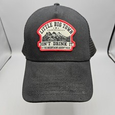 Little Big Town Hat Trucker Snapback Men's OSFM Black Mesh Mountains Blue