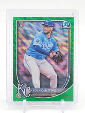 NOAH CAMERON 2025 BOWMAN CHROME GREEN WAVE REFRACTOR ROOKIE /99 #67 ROYALS Q0107