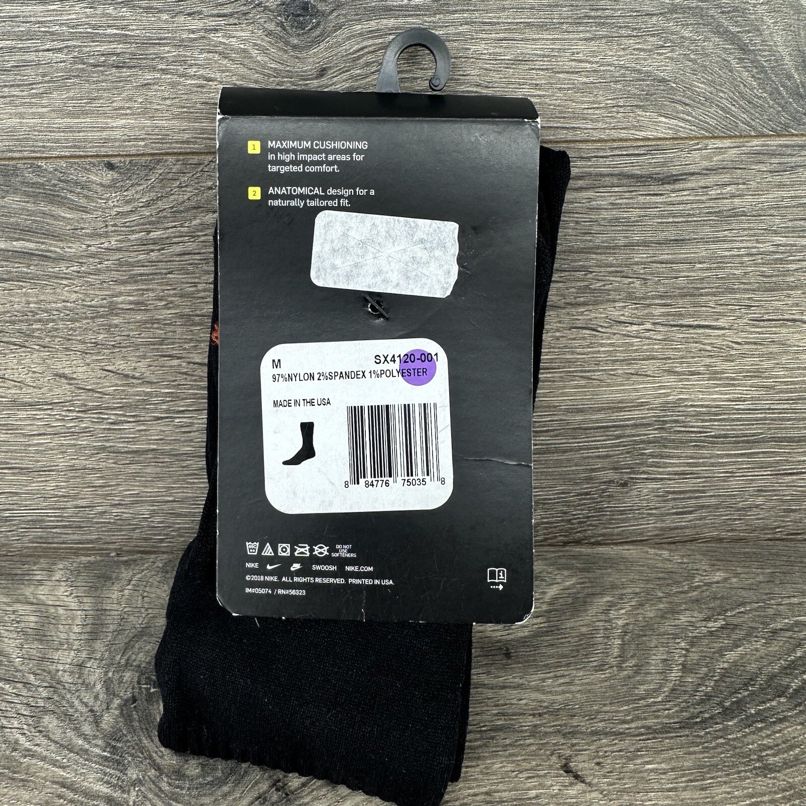 2x Nike Academy Cushioned Knee High Dri Fit Soccer Socks Medium Black