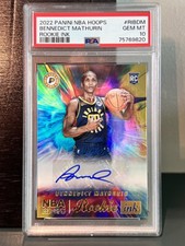 2022-23 Panini NBA Hoops Rookie Ink Bennedict Mathurin #RI-BDM PSA10 Pop 14